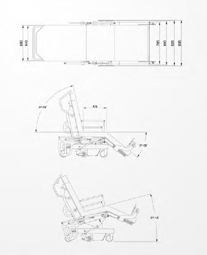 Fauteuil brancard de chirurgie ambulatoire électrique POLY-SURG