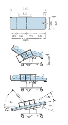 Fauteuil brancard de chirurgie ambulatoire électrique STH-Zéro G